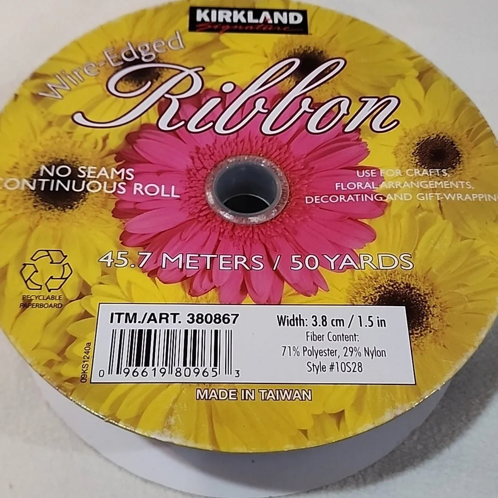 3 Rolls Kirkland Wire-edged Ribbon, 142 yards approx total